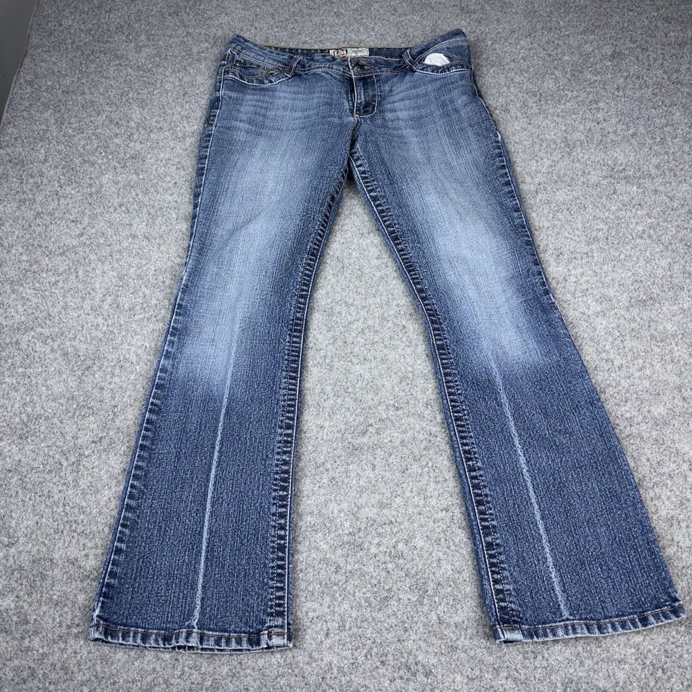 Vintage Lei Bootcut Jeans Women's 13 Regular Low Rise Faded Blue Denim 33x30 Y2K